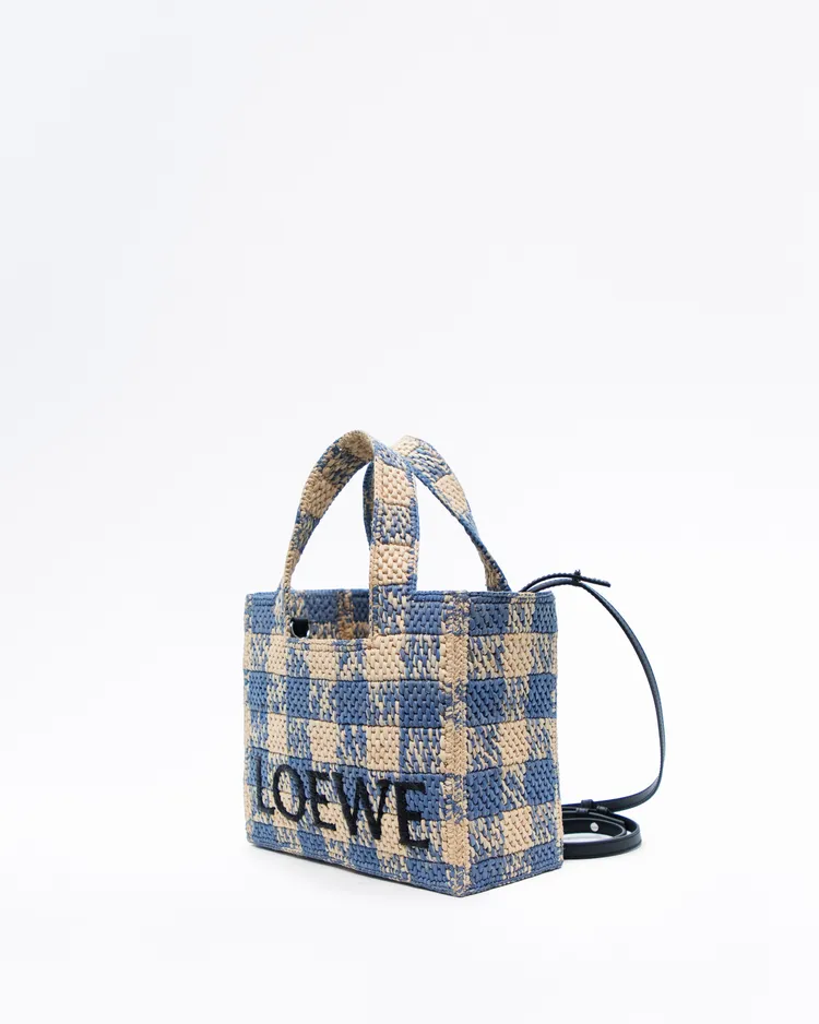Alternate view angle of X Paula's Ibiza Raffia Small Loewe Font Tote