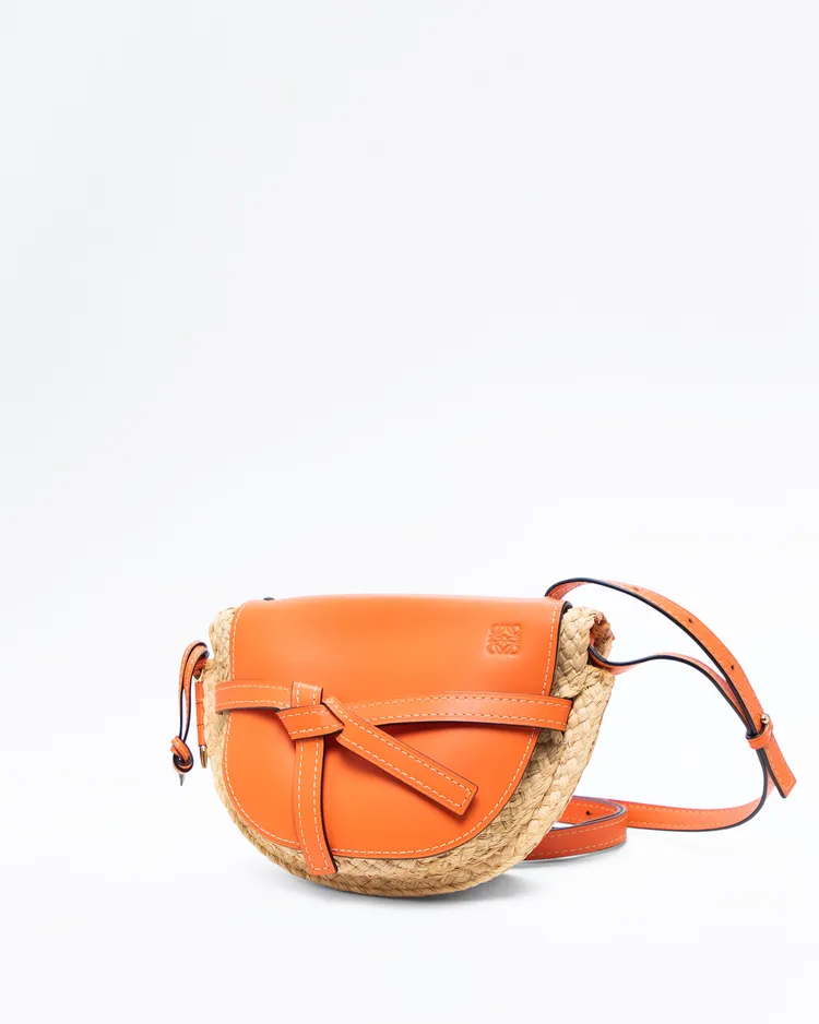Alternate view angle of Raffia Small Gate Bag