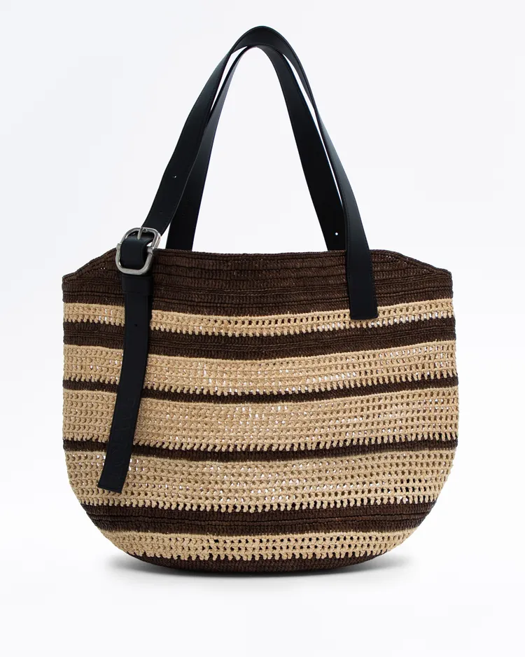 X Paula's Ibiza Raffia Loop Basket Bag