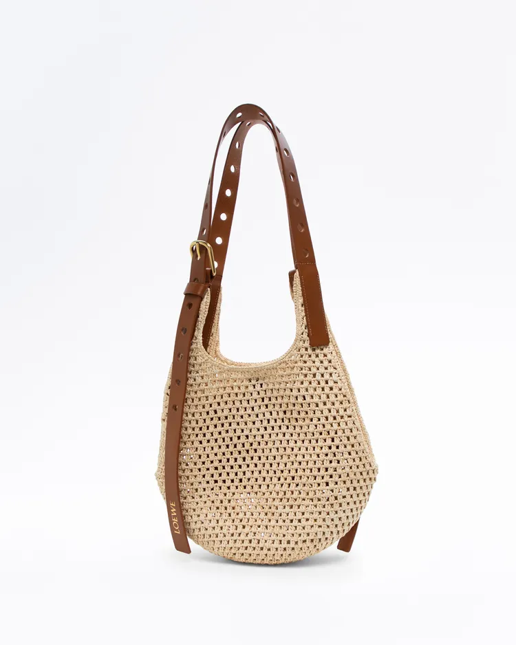 Alternate view angle of X Paula's Ibiza Raffia Punch Hole Tote