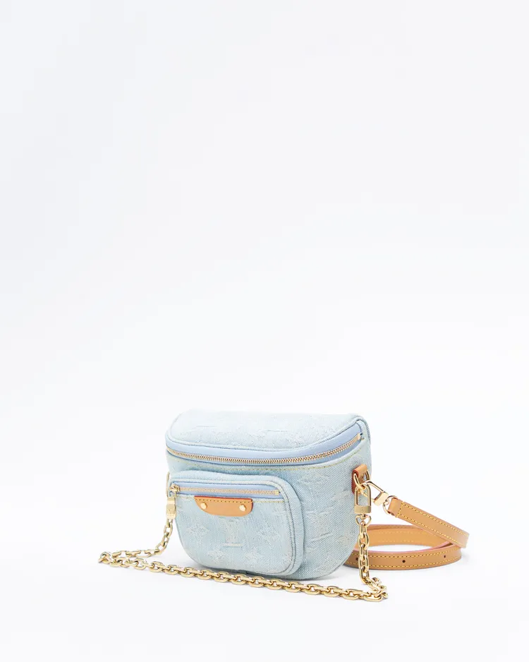 Alternate view angle of Denim Monogram Mini Bumbag