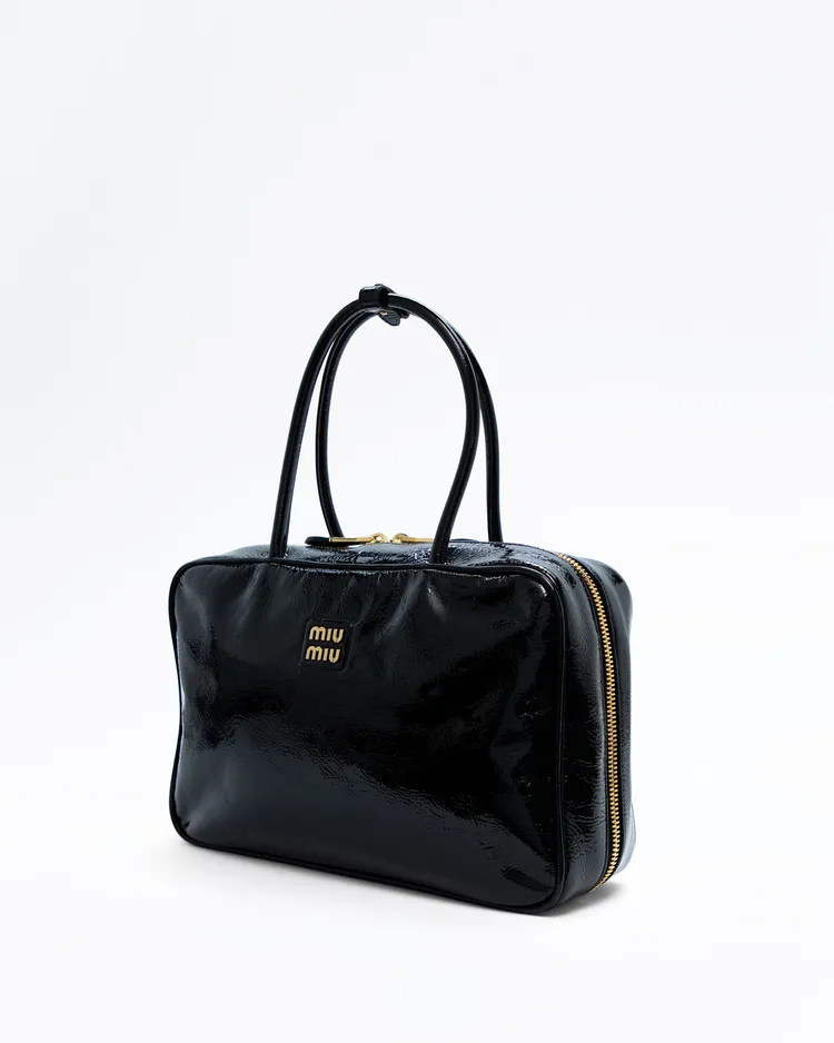 Alternate view angle of Beau Large Patent Leather Bag