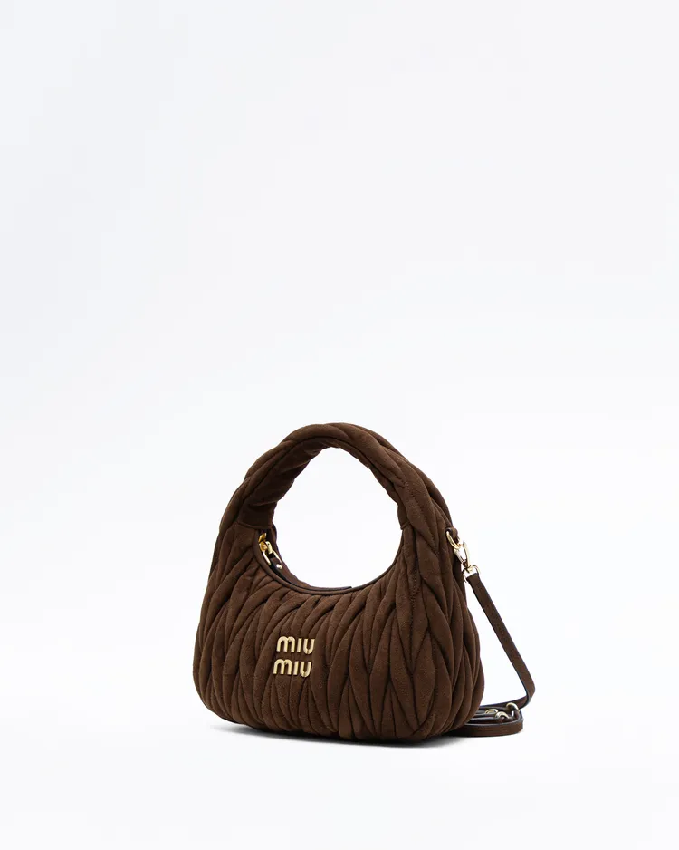 Alternate view angle of Matelasse Suede Small Wander Hobo Bag