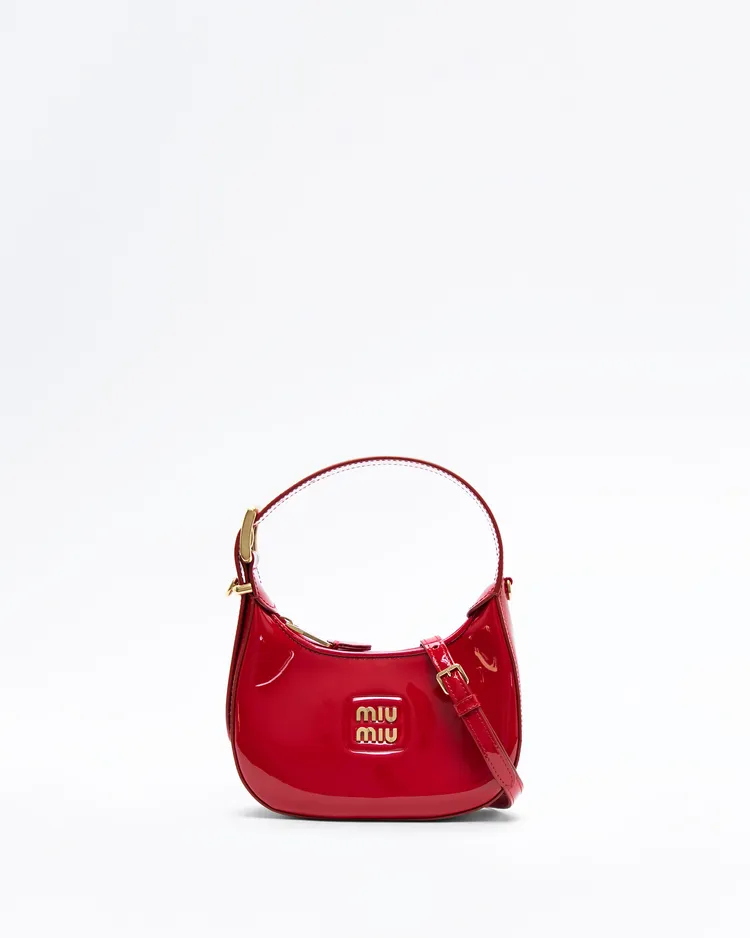 Patent Leather Buckle Mini Hobo Bag