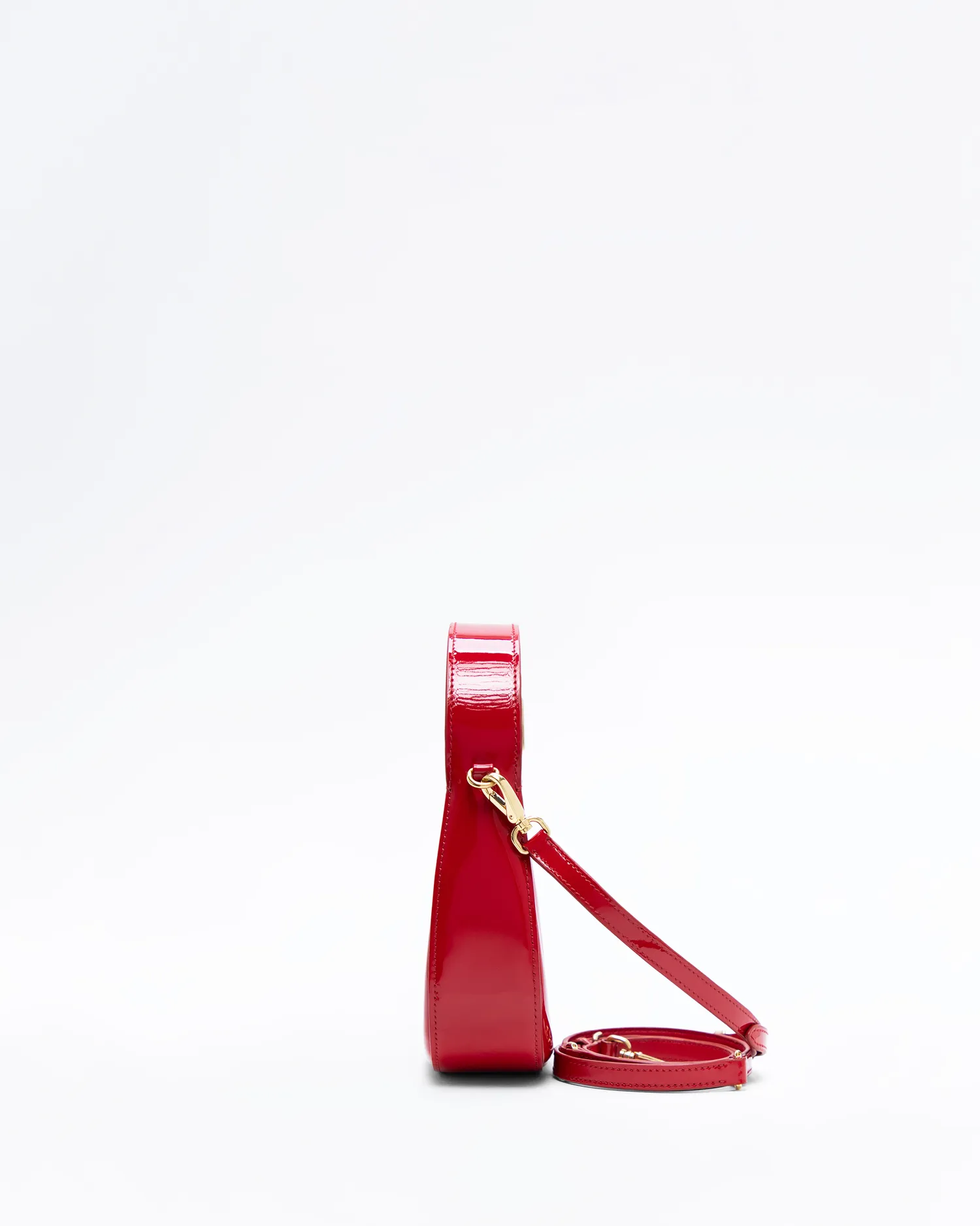 Patent Leather Buckle Mini Hobo Bag