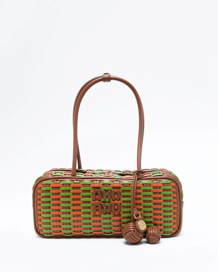 Small Beau Woven Leather Bag