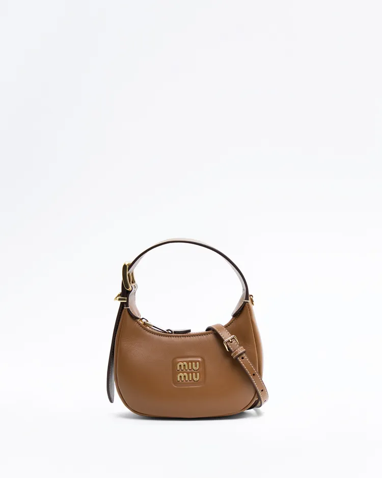 Leather Buckle Mini Hobo Bag