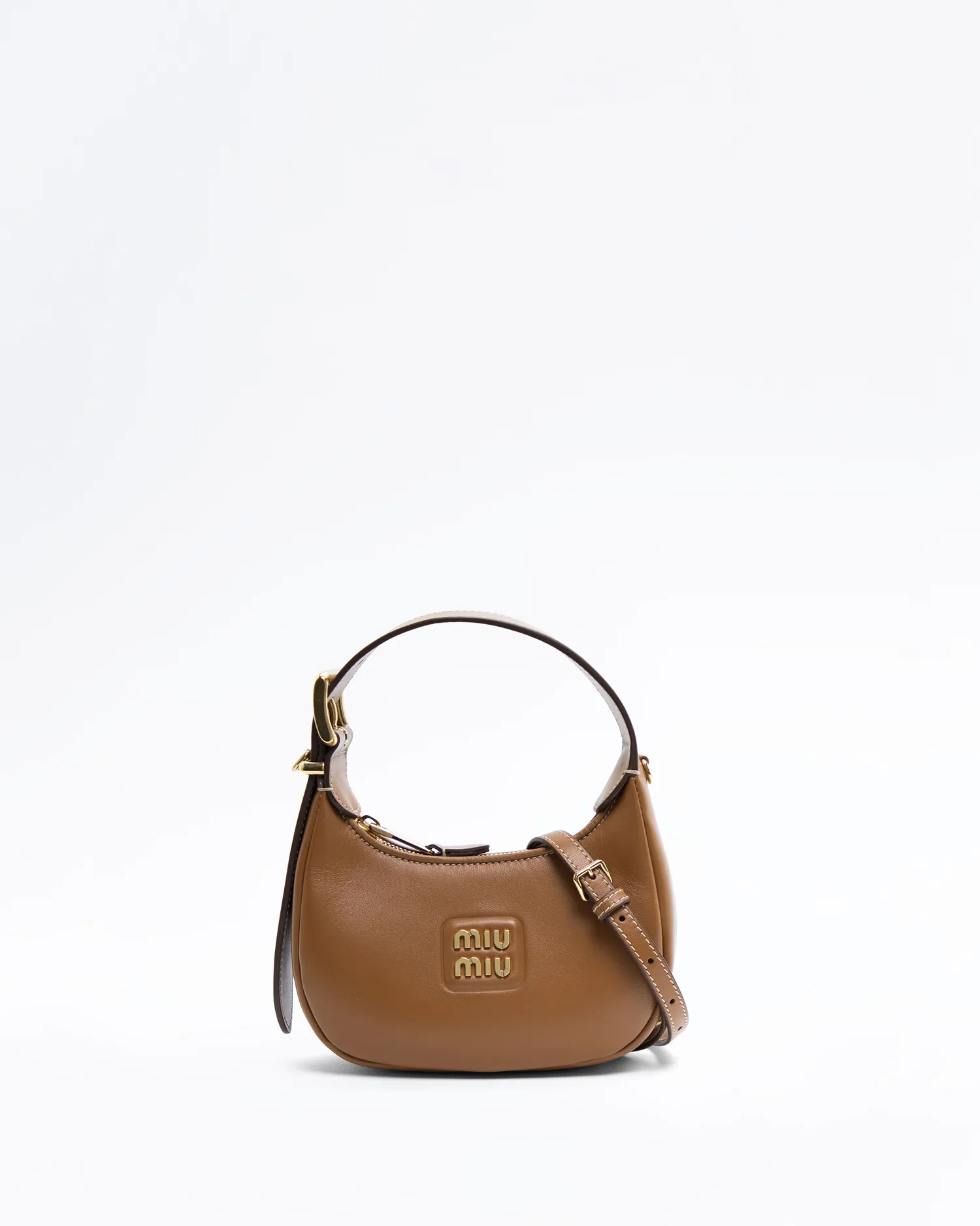 Leather Buckle Mini Hobo Bag