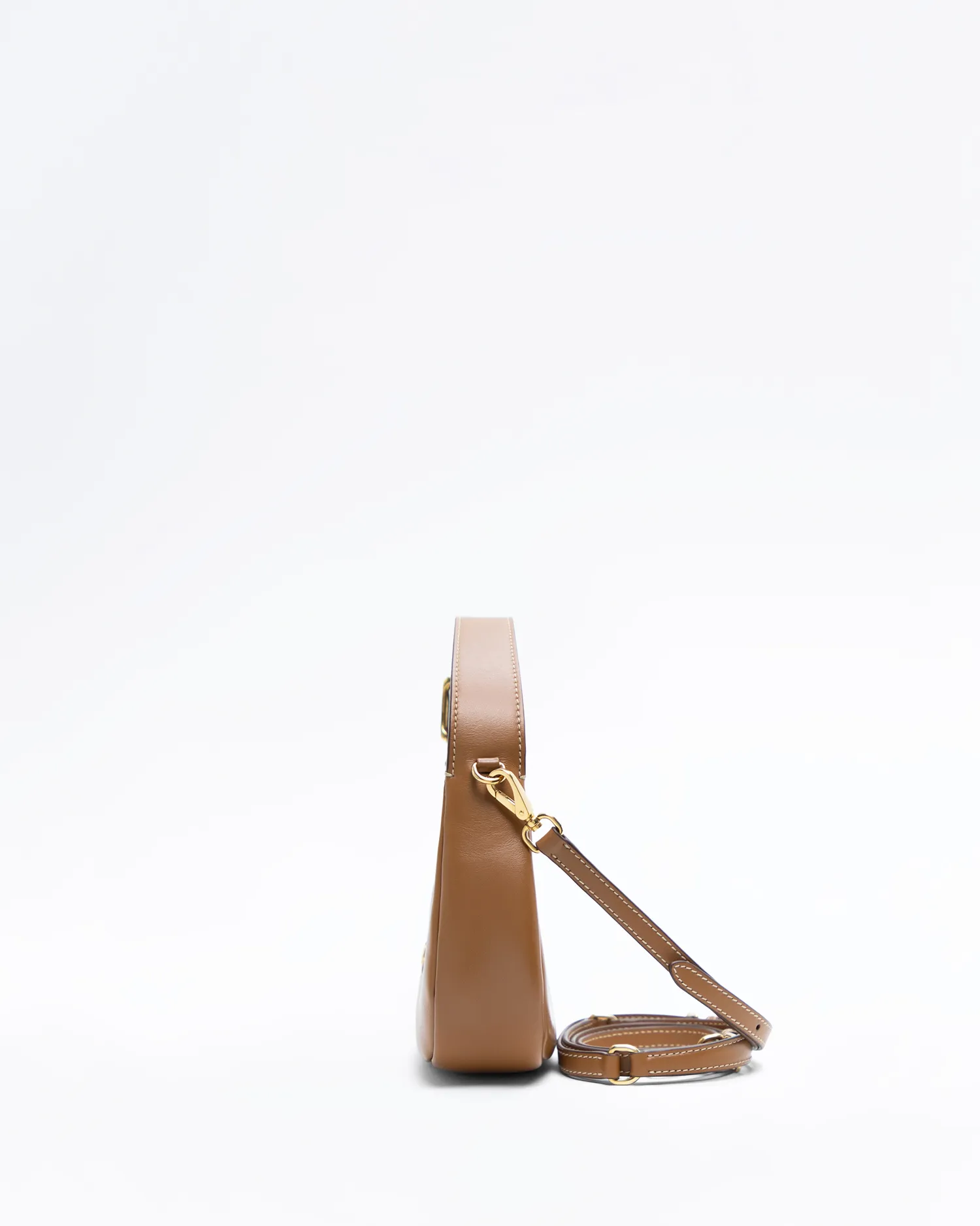 Leather Buckle Mini Hobo Bag