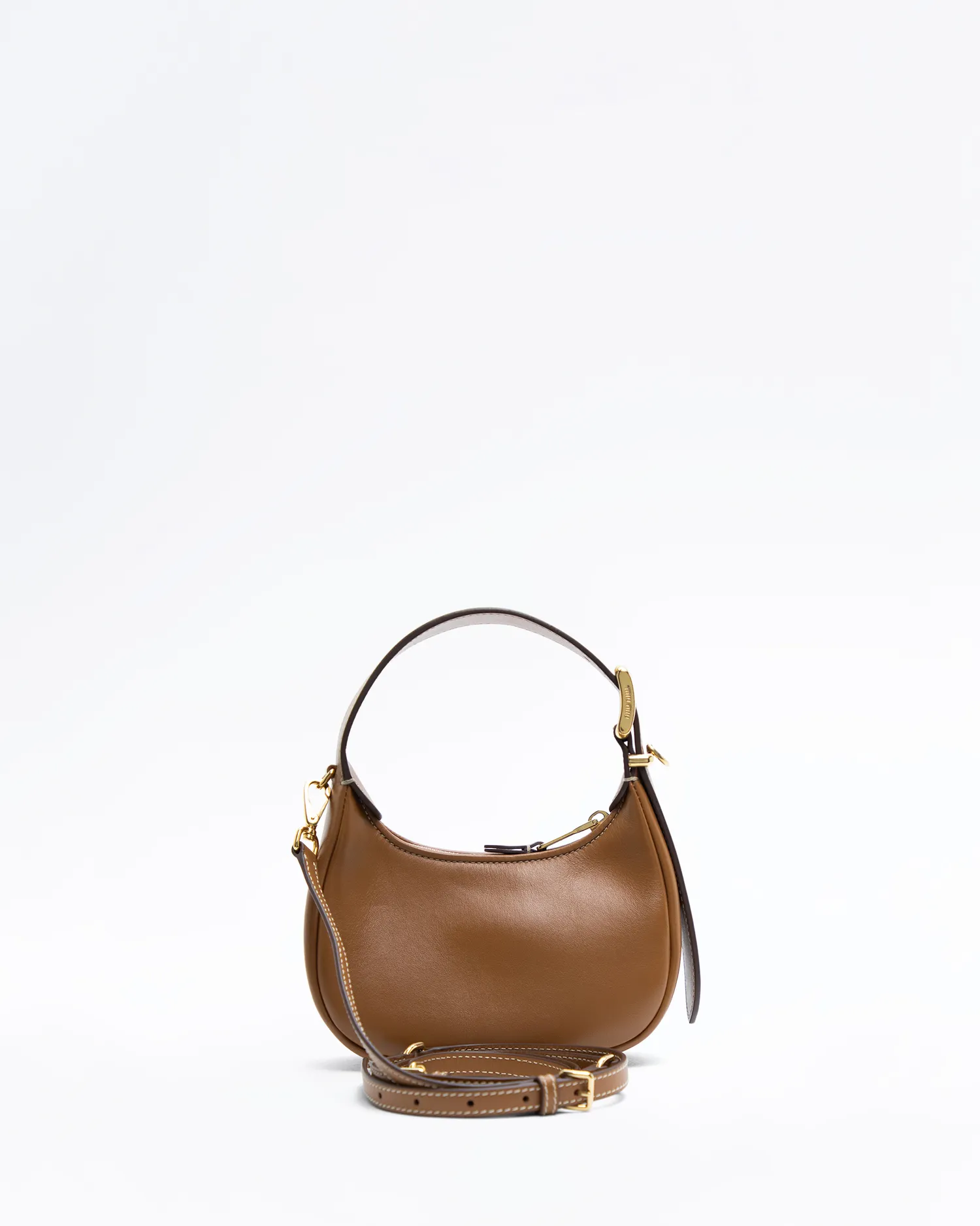 Leather Buckle Mini Hobo Bag