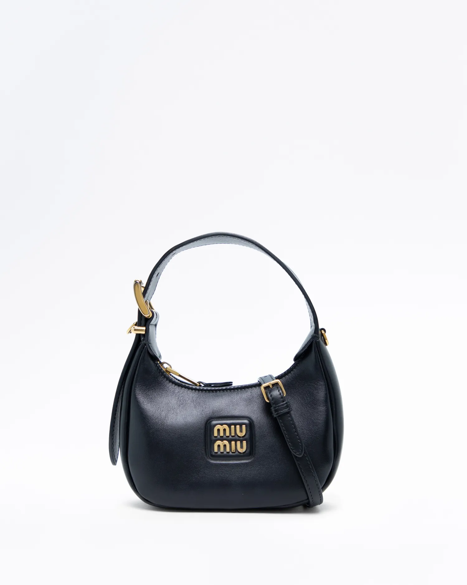 Leather Buckle Mini Hobo Bag