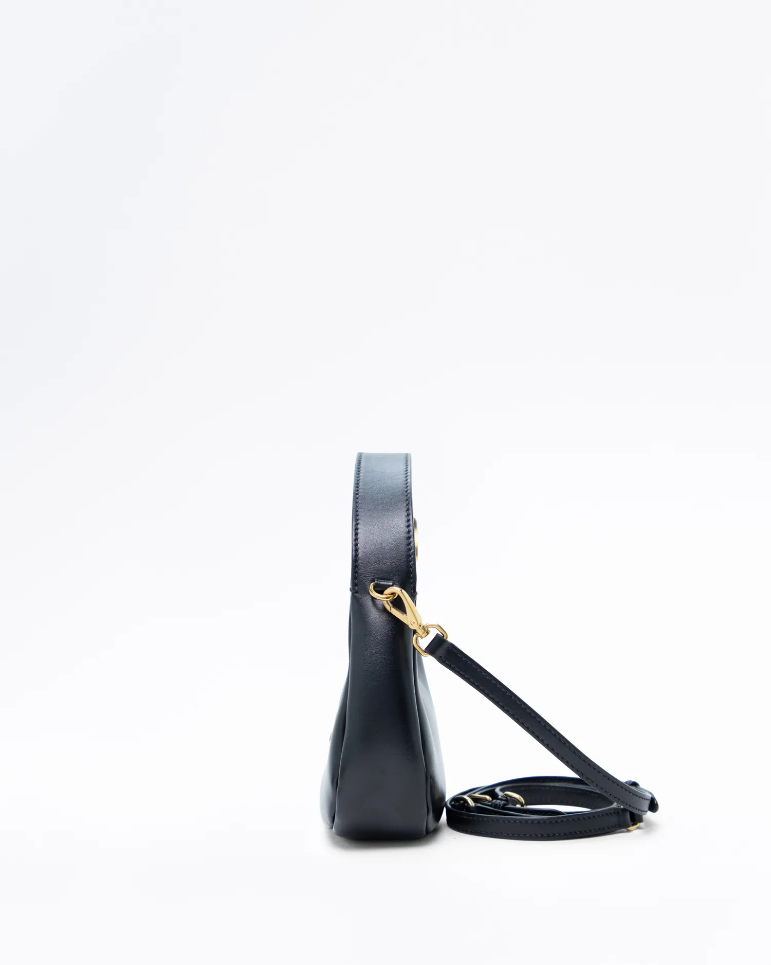 Leather Buckle Mini Hobo Bag