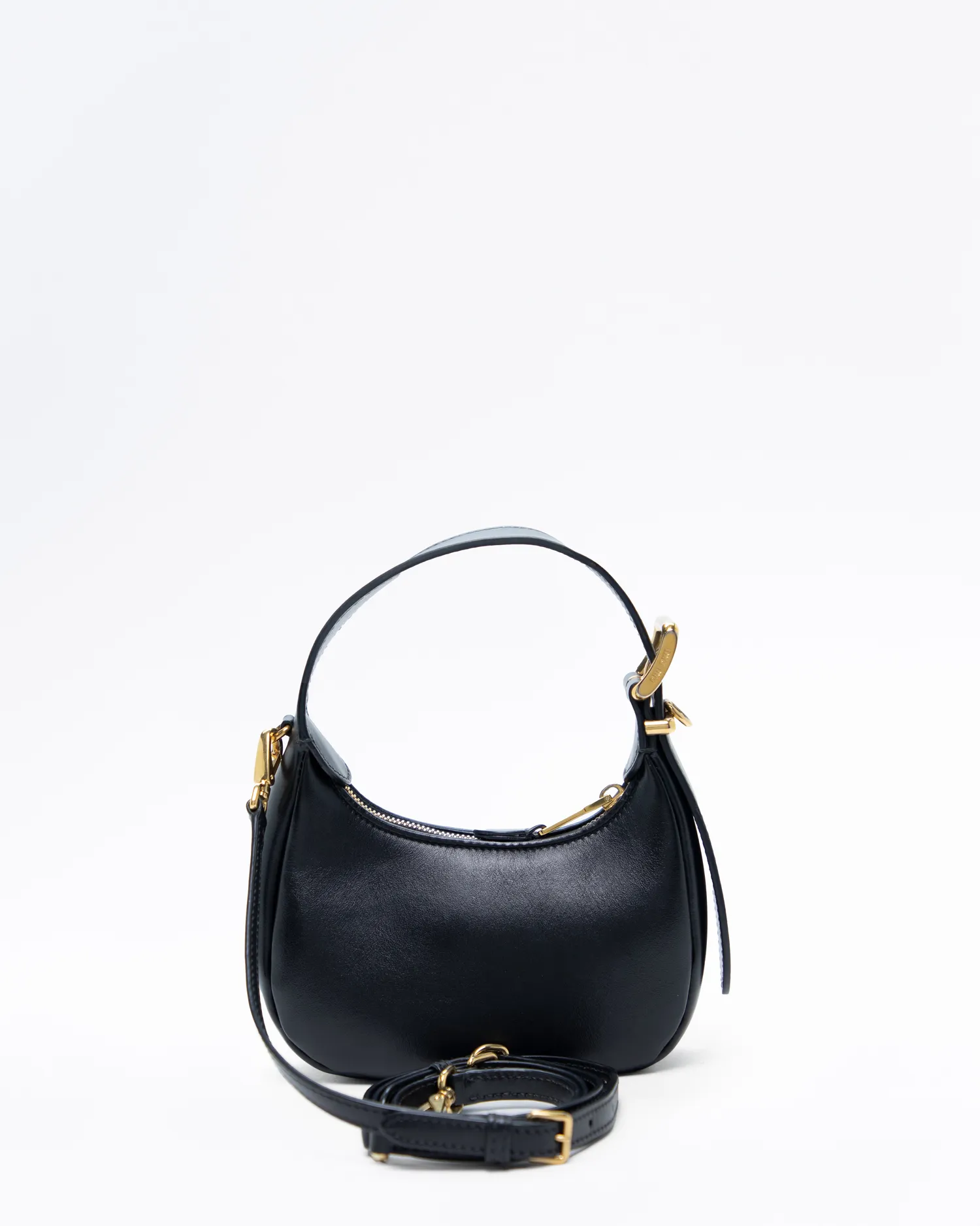 Leather Buckle Mini Hobo Bag
