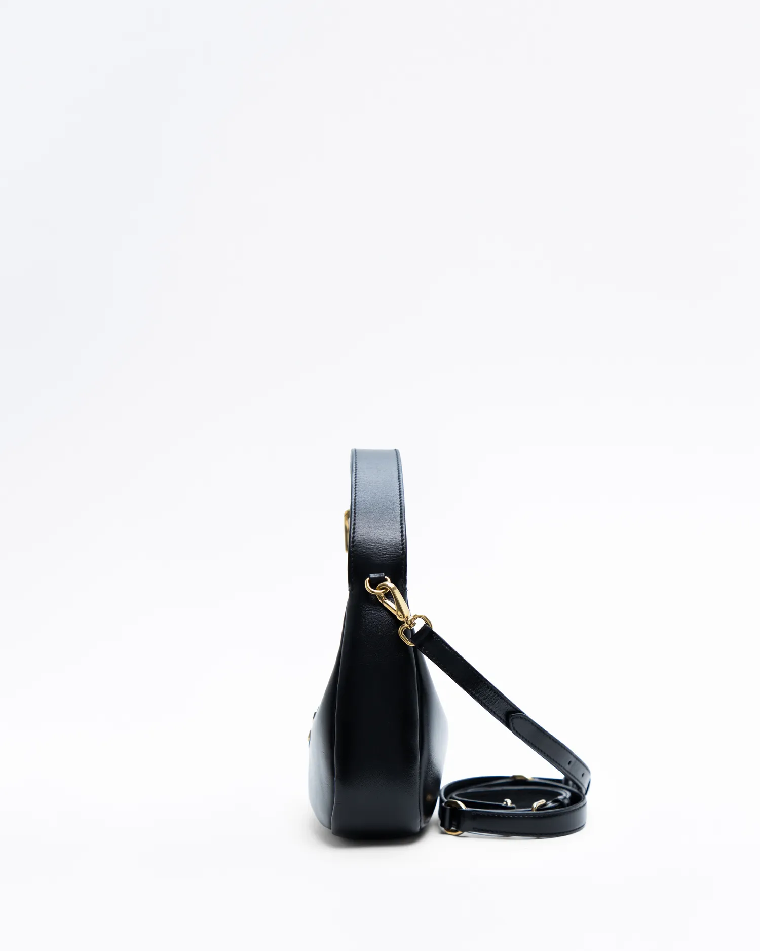 Leather Buckle Hobo Bag