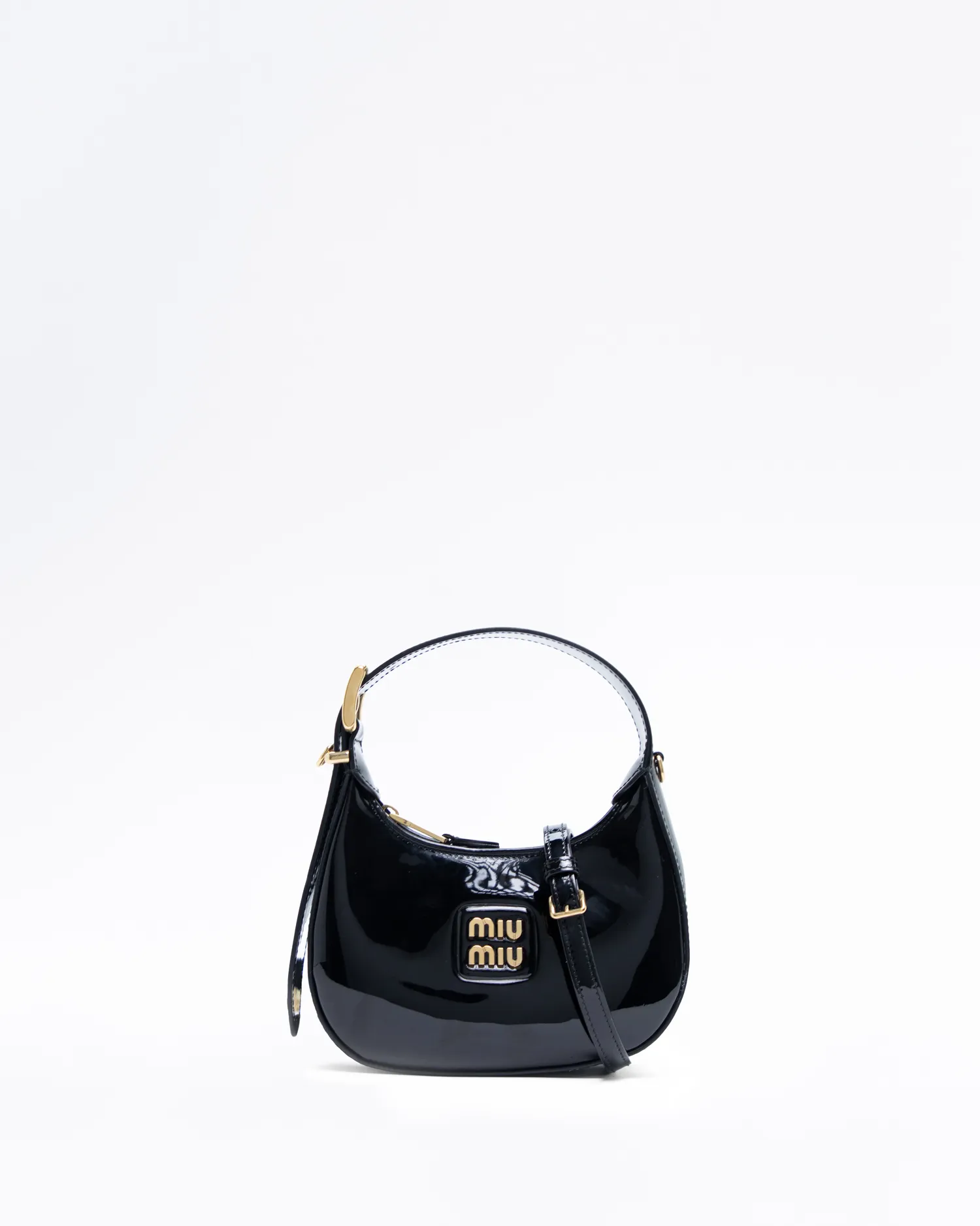 Patent Leather Buckle Mini Hobo Bag