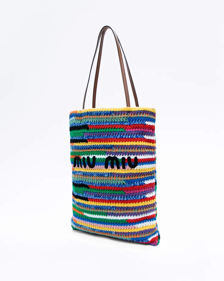 Alternate view angle of Crochet Logo Tote Bag