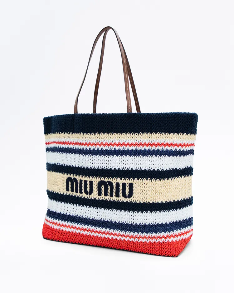 Alternate view angle of Crochet Logo Large Tote Bag