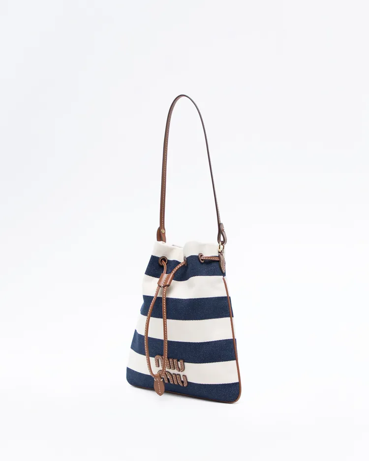 Alternate view angle of Striped Fabric Mini Pouch Bag