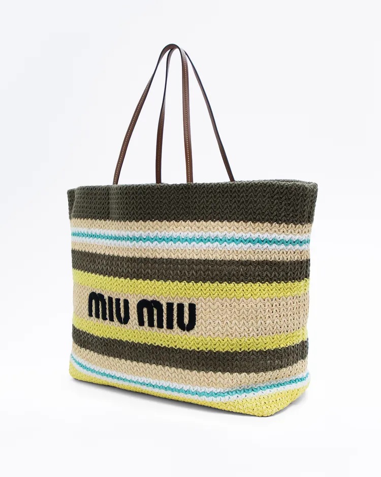 Alternate view angle of Crochet Logo Large Tote Bag