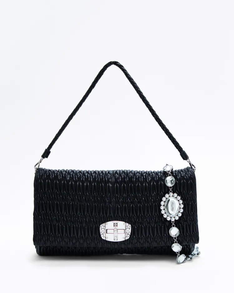 Nappa Crystal Cloqué Shoulder Bag