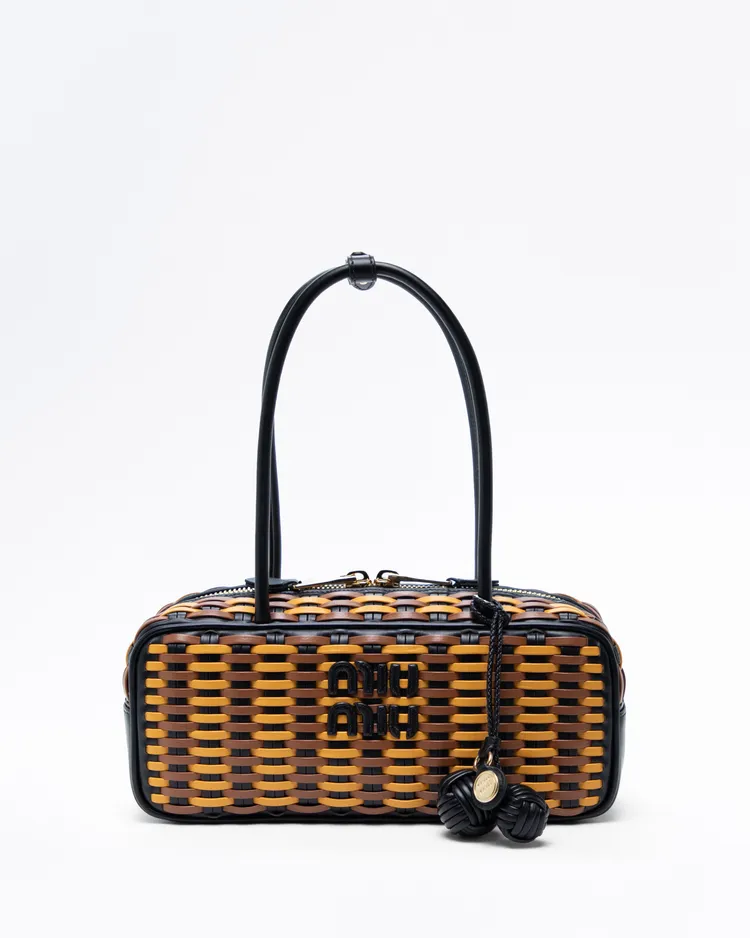 Small Beau Woven Leather Bag