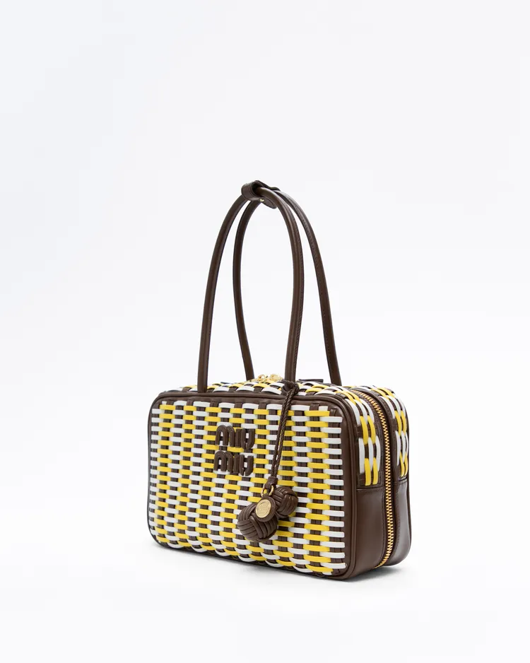 Alternate view angle of Beau Woven Leather Bag
