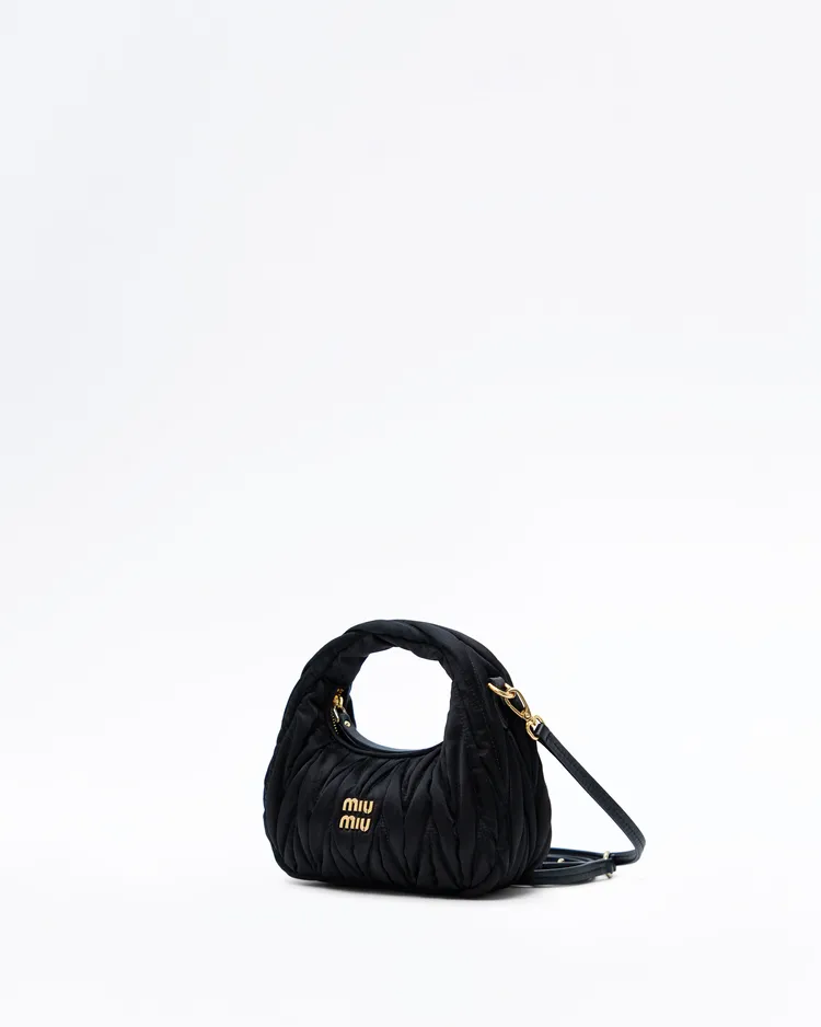 Alternate view angle of Satin Mini Wander Hobo Bag