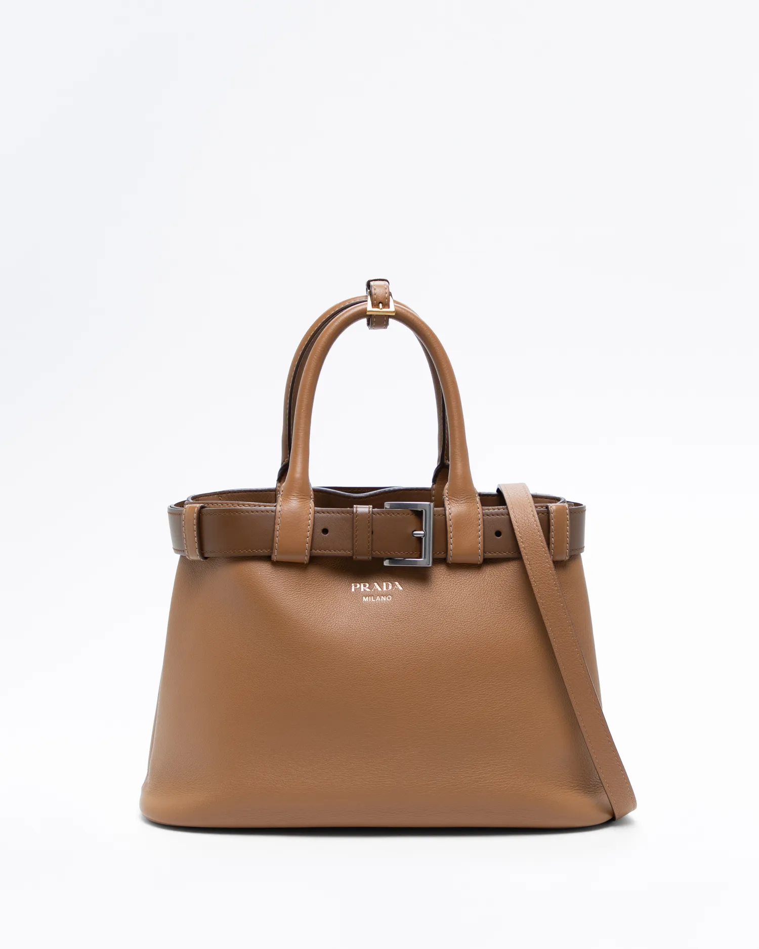 Leather Small Buckle Bag with Belt
