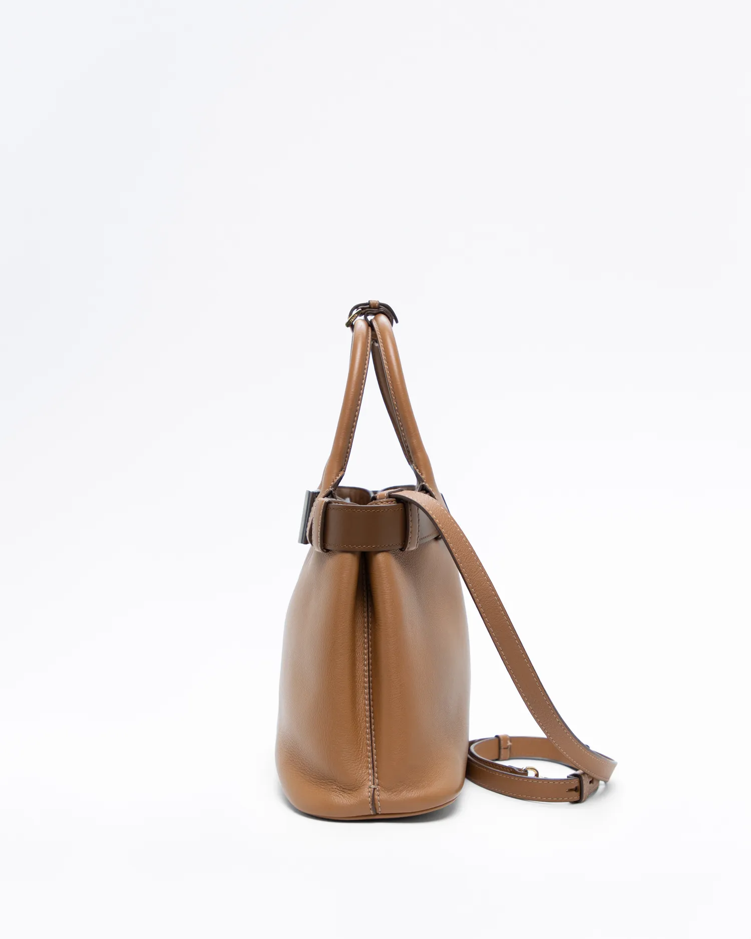 Leather Small Buckle Bag with Belt