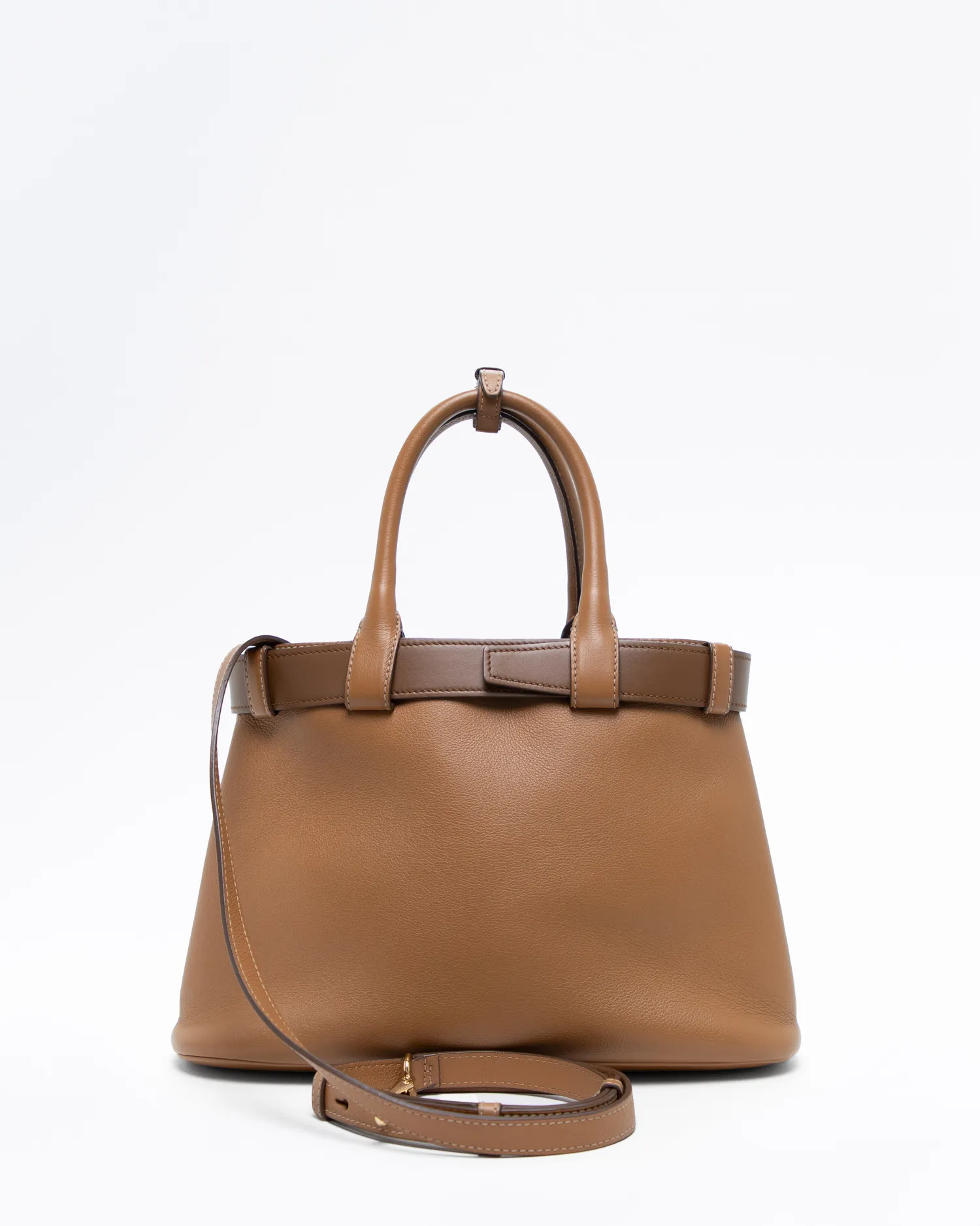 Leather Small Buckle Bag with Belt