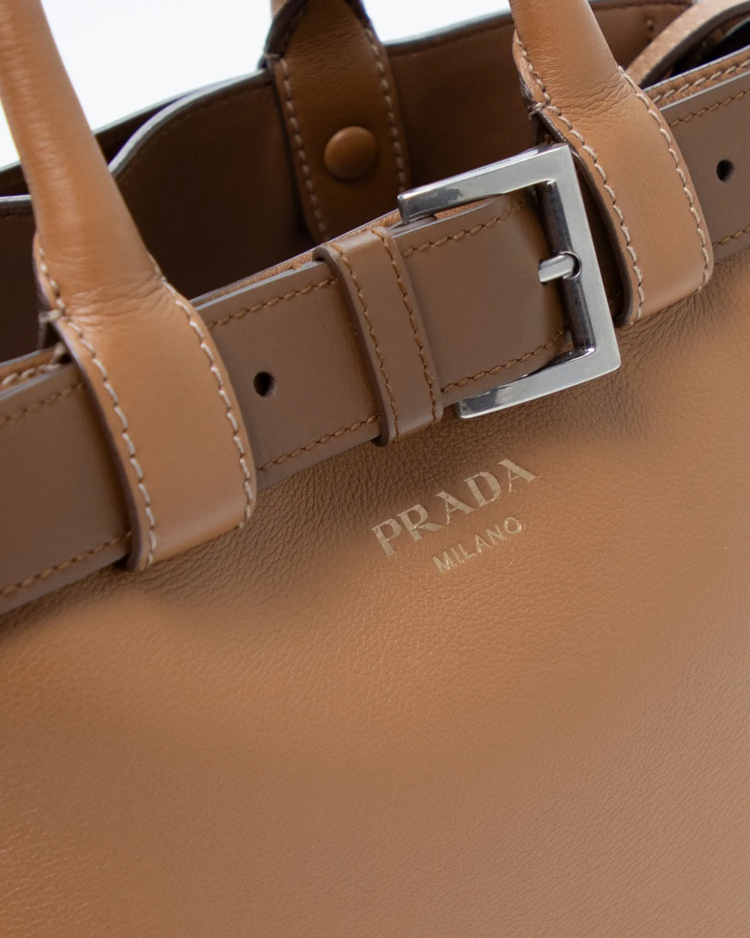 Leather Small Buckle Bag with Belt