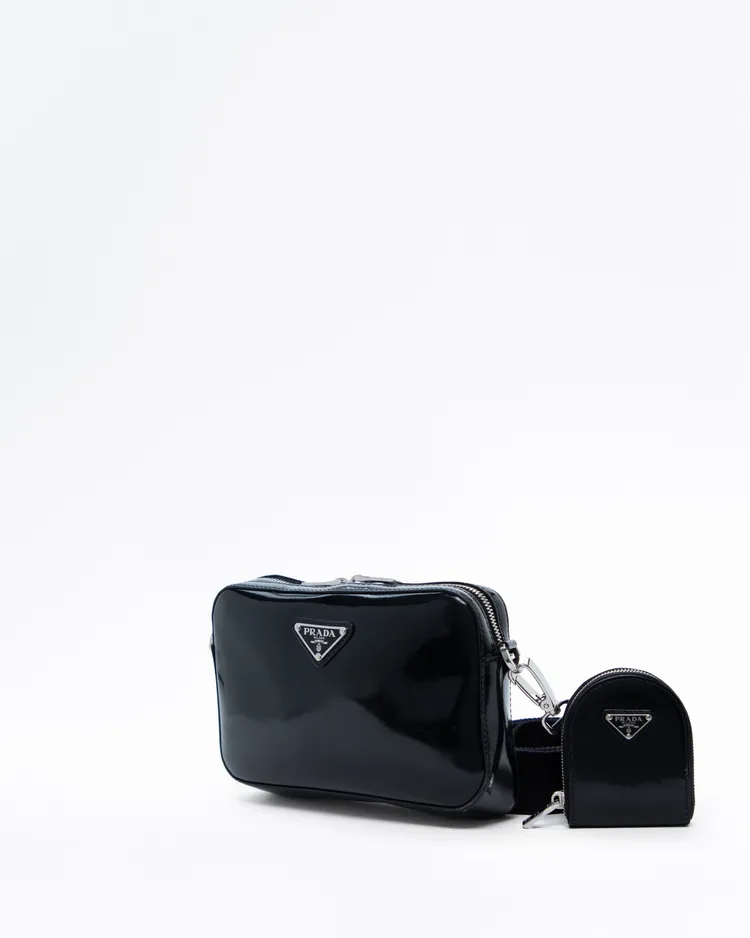 Alternate view angle of Brushed Brique Leather Shoulder Bag