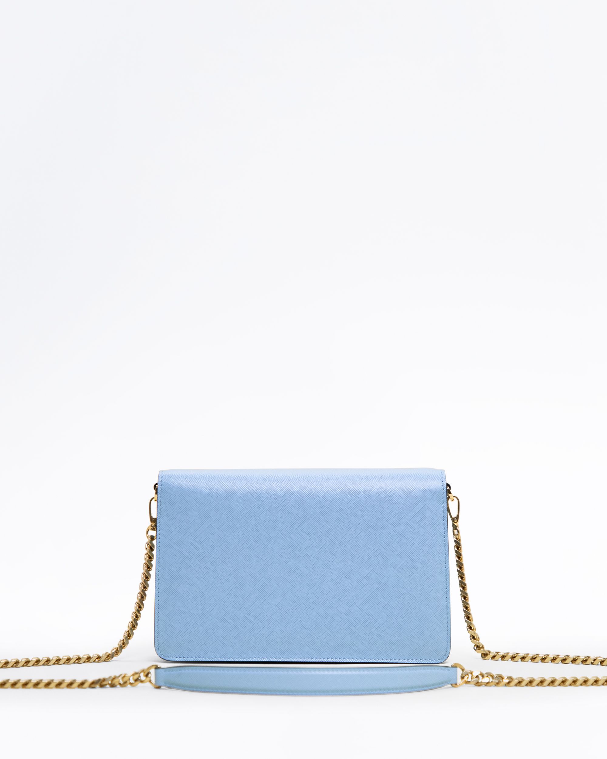 Prada Saffiano Enamel Triangle Shoulder Bag | Vivrelle