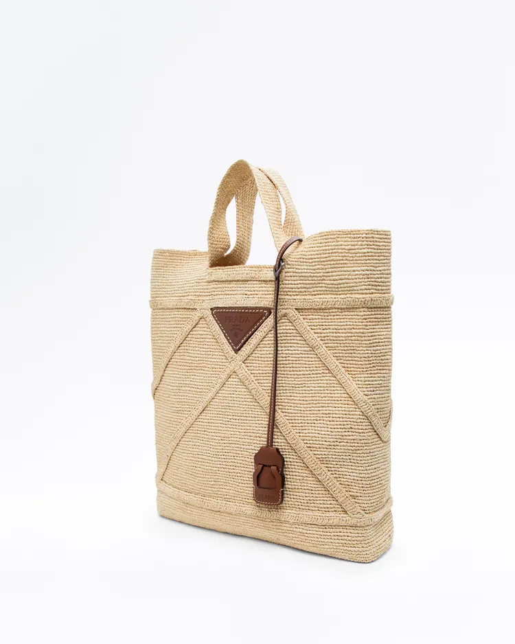 Alternate view angle of Triangle Logo Crochet Tote Bag