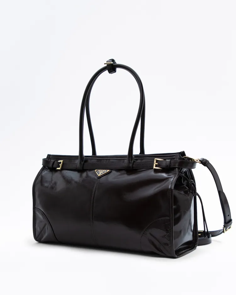 Alternate view angle of Glossy Bonnie Large Handbag