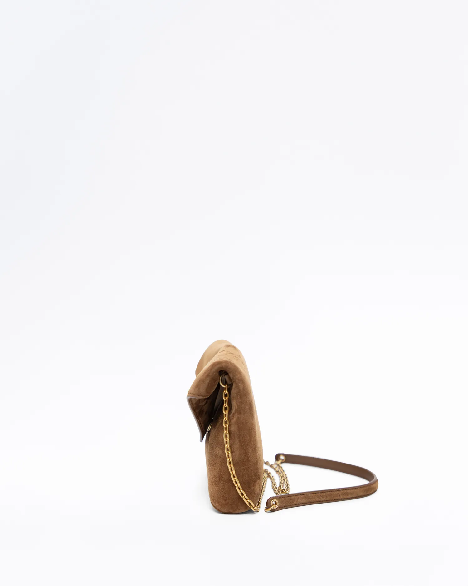 Suede Cassandre Chain Pouch