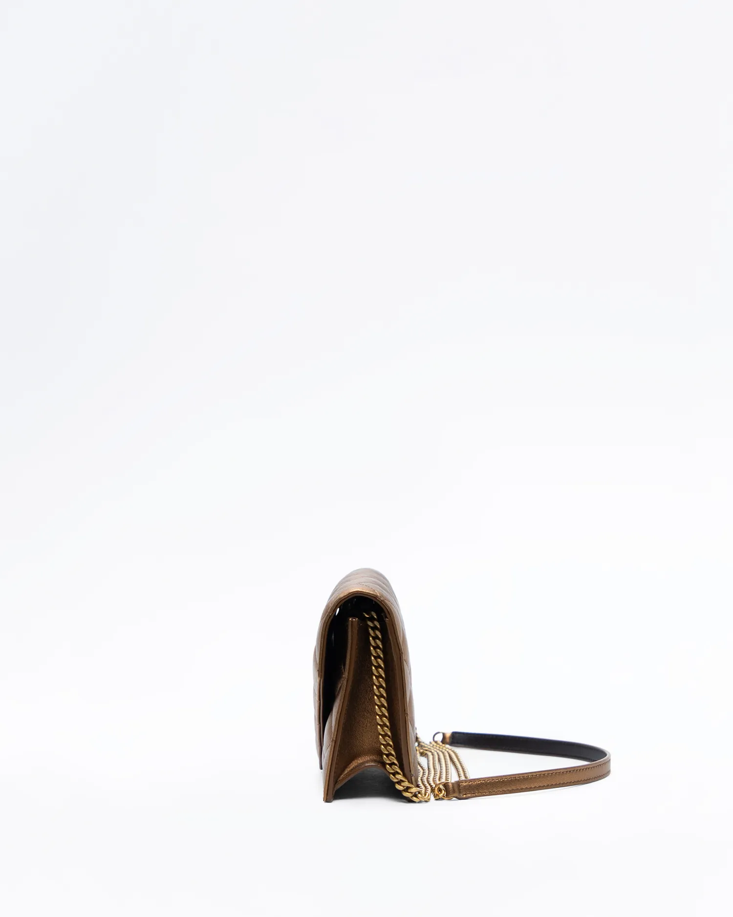 Metallic Paris Cassandre Envelope Chain Wallet