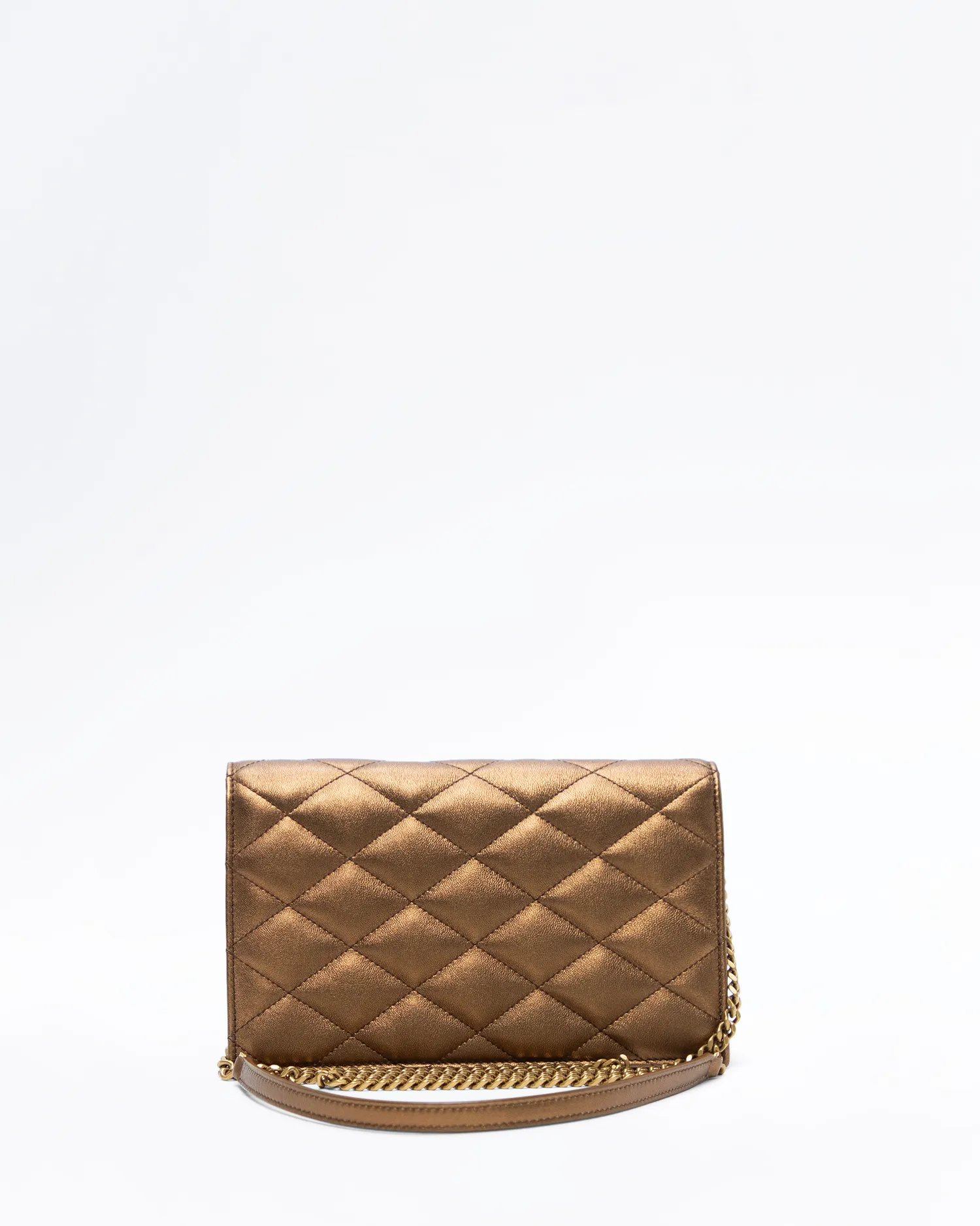 Metallic Paris Cassandre Envelope Chain Wallet