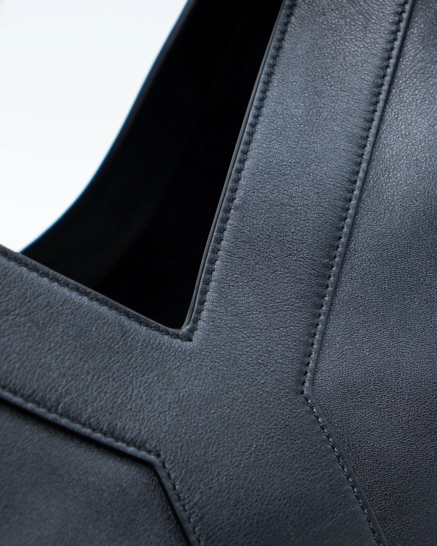 Leather Y Drawstring Tote