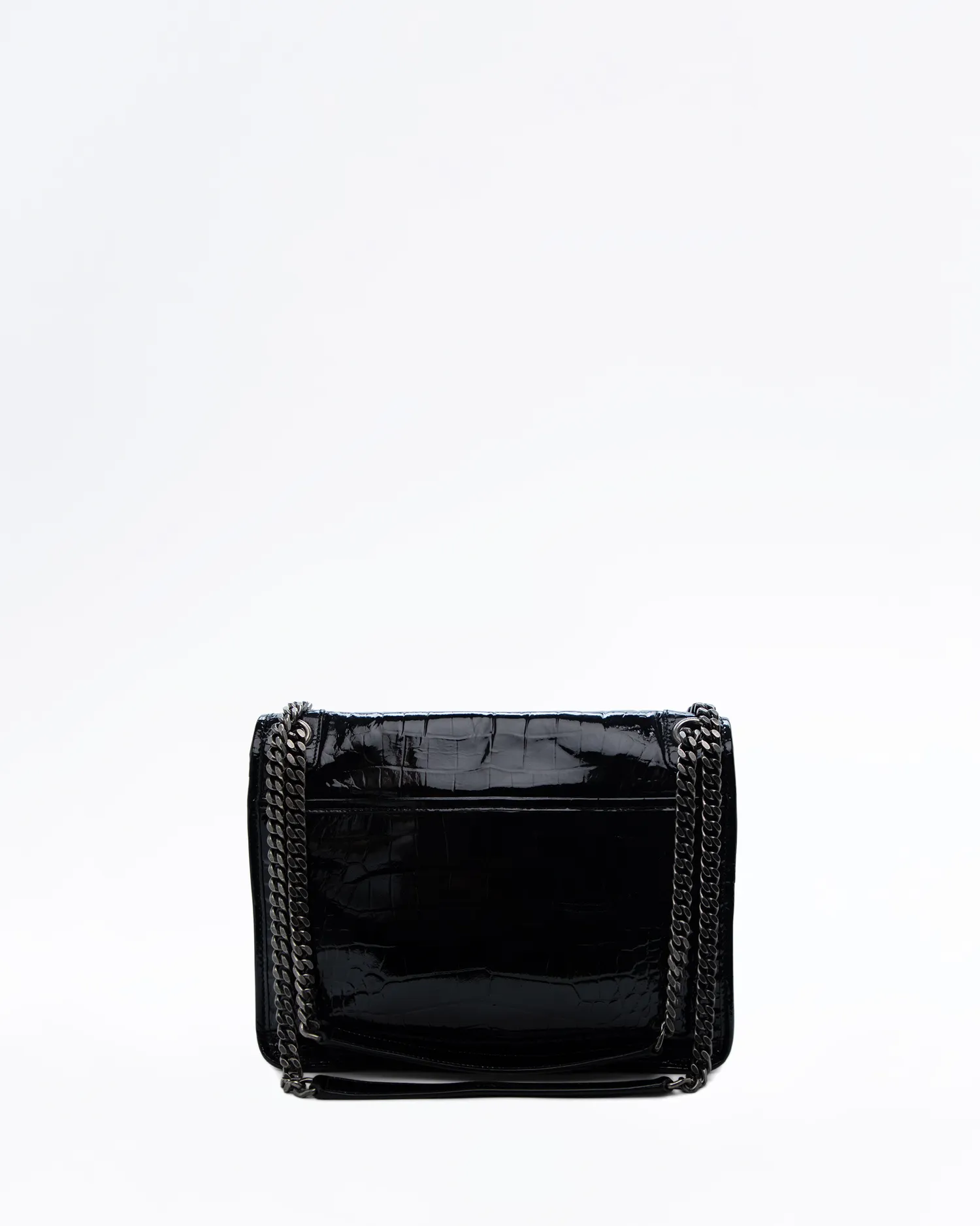 Patent Croc-Embossed Medium Niki Bag