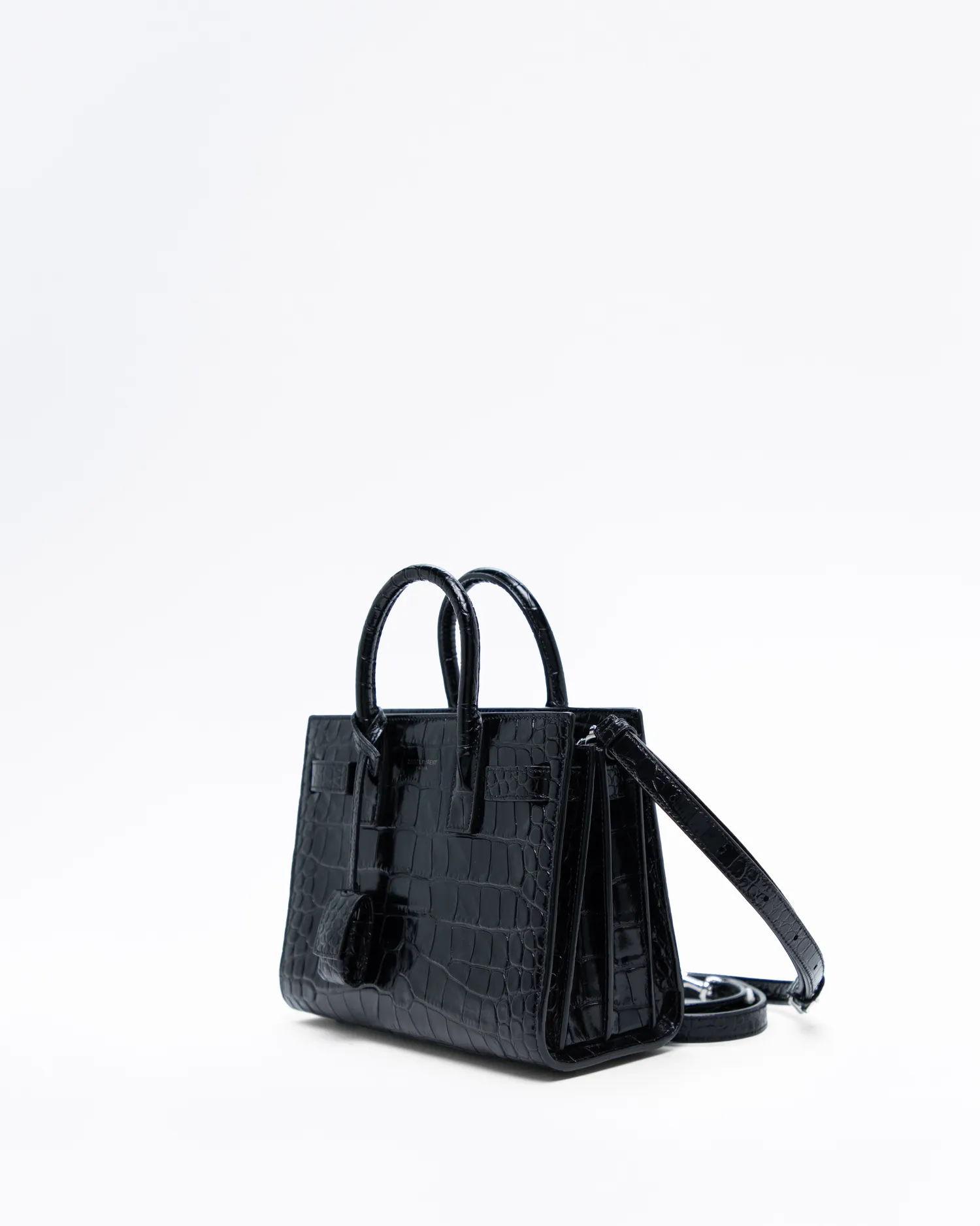 Croc-Embossed Nano Sac De Jour