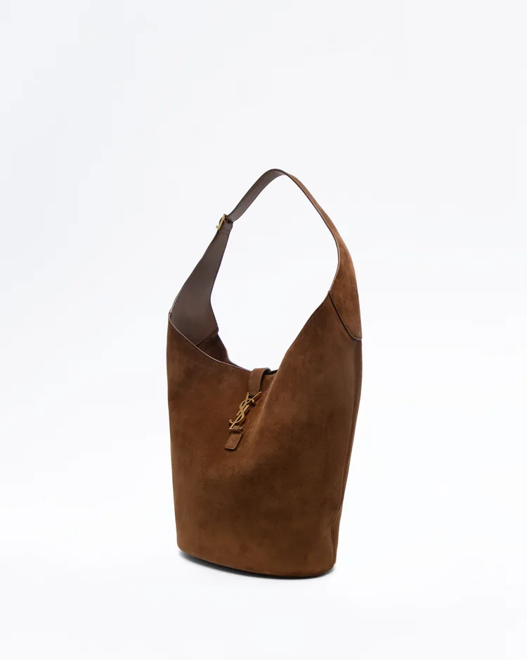 Alternate view angle of Suede Le 5 a 7 Hobo Bucket Bag