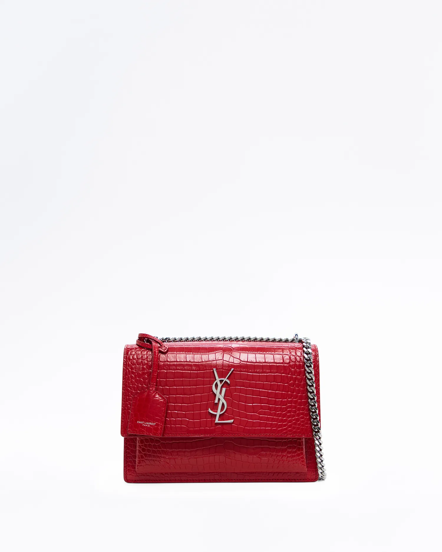 Croc-Embossed Medium Sunset Bag
