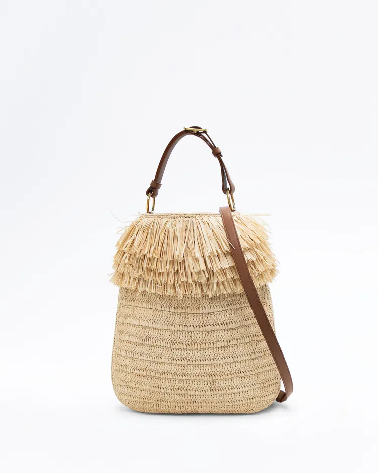 Raffia Fringe Roady Shoulder Bag