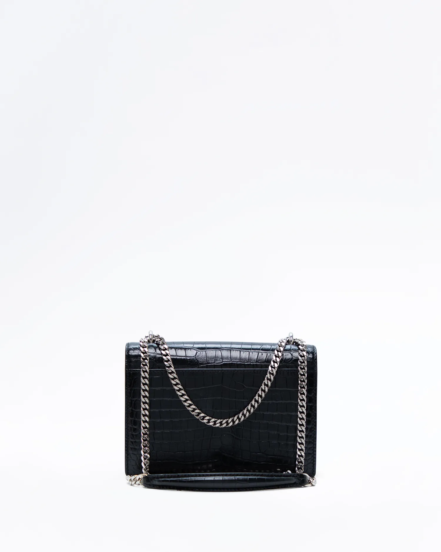Croc-Embossed Mini Sunset Wallet on a Chain