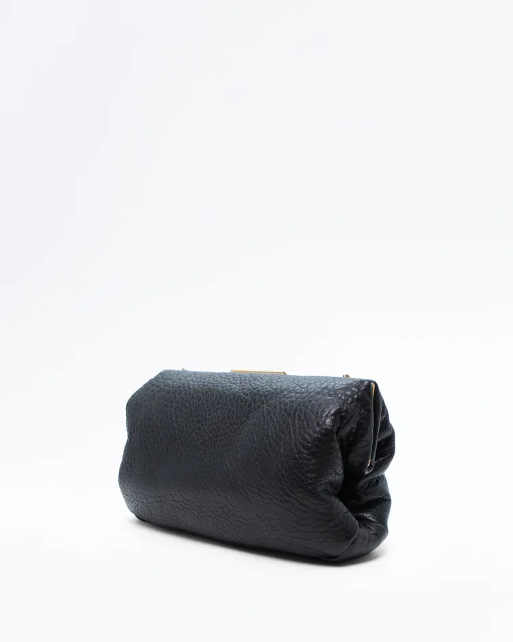 Alternate view angle of Lambskin Large Clutch with Chain