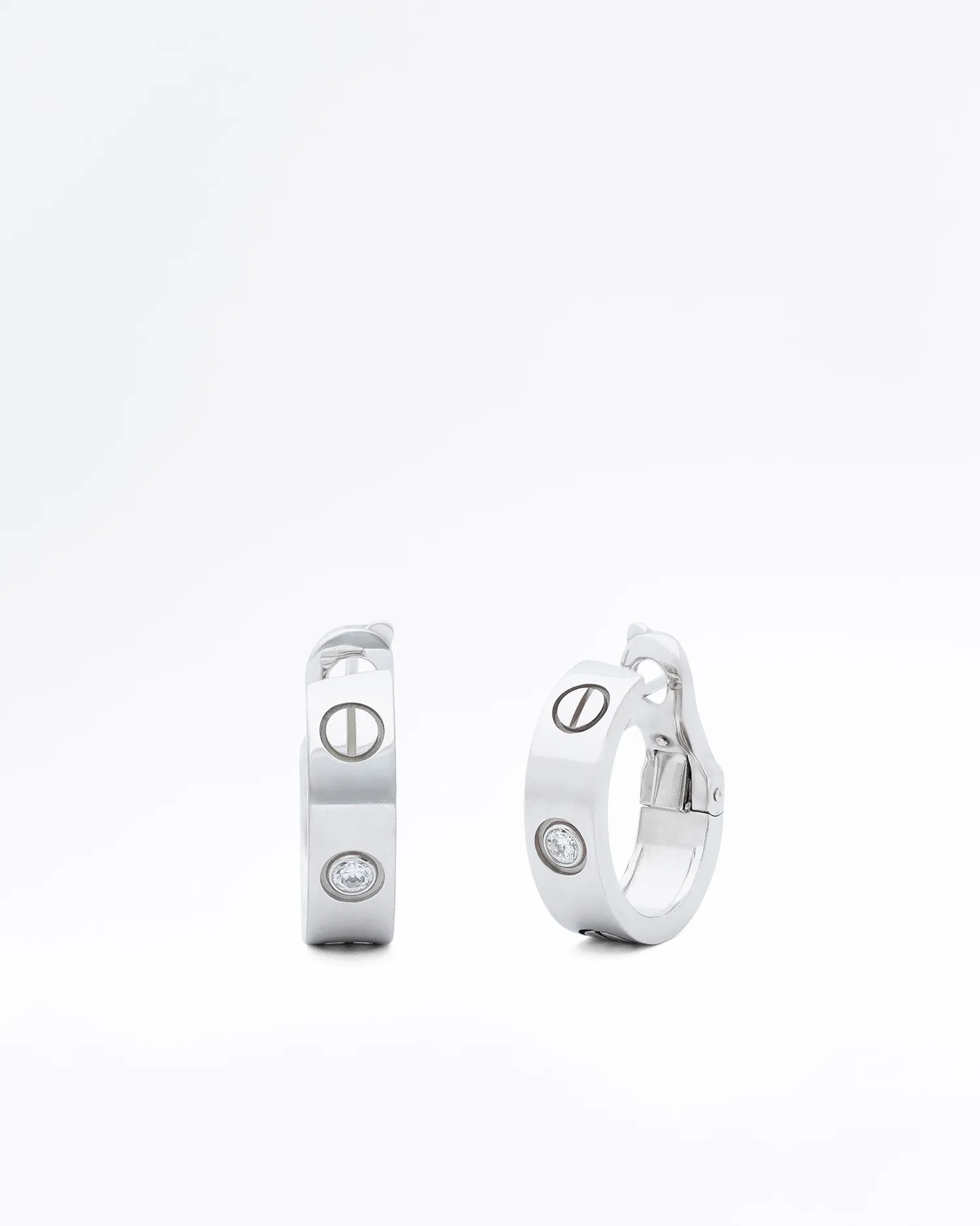 Diamond Love Hoop Earrings