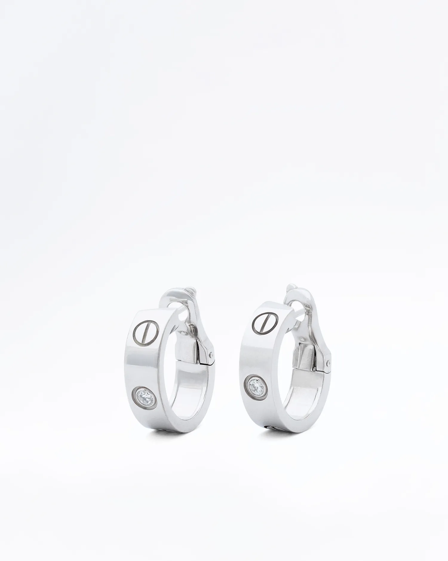 Diamond Love Hoop Earrings