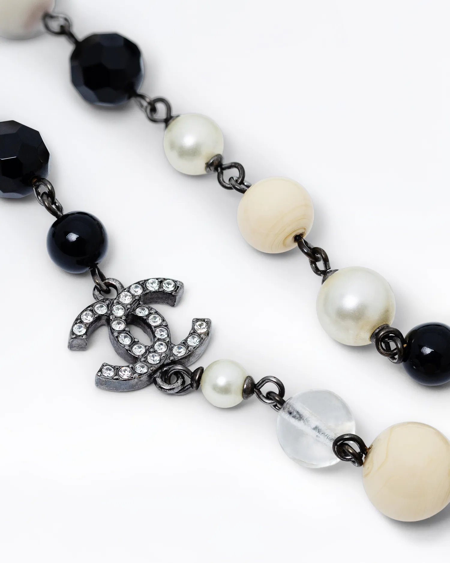 Pearl and Bead CC Long Necklace