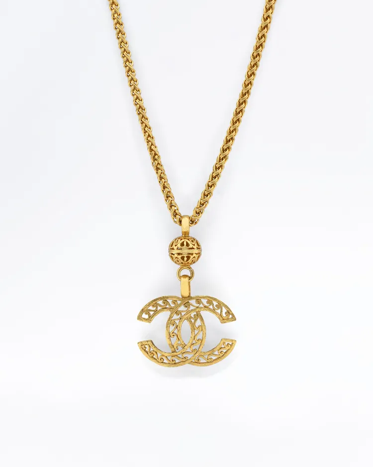 Vintage Large CC Pendent Chain Necklace